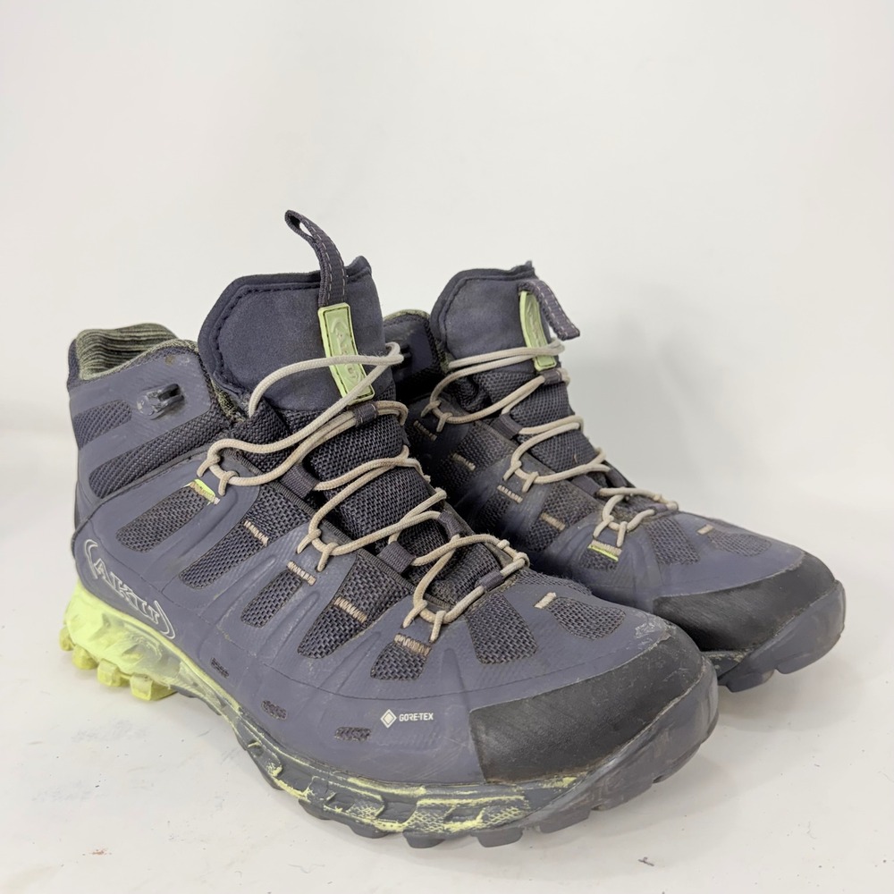 AKU Selvatica Mid GTX Hiking Boots Womens 8 Gray Lime Green Gore-Tex Vibram